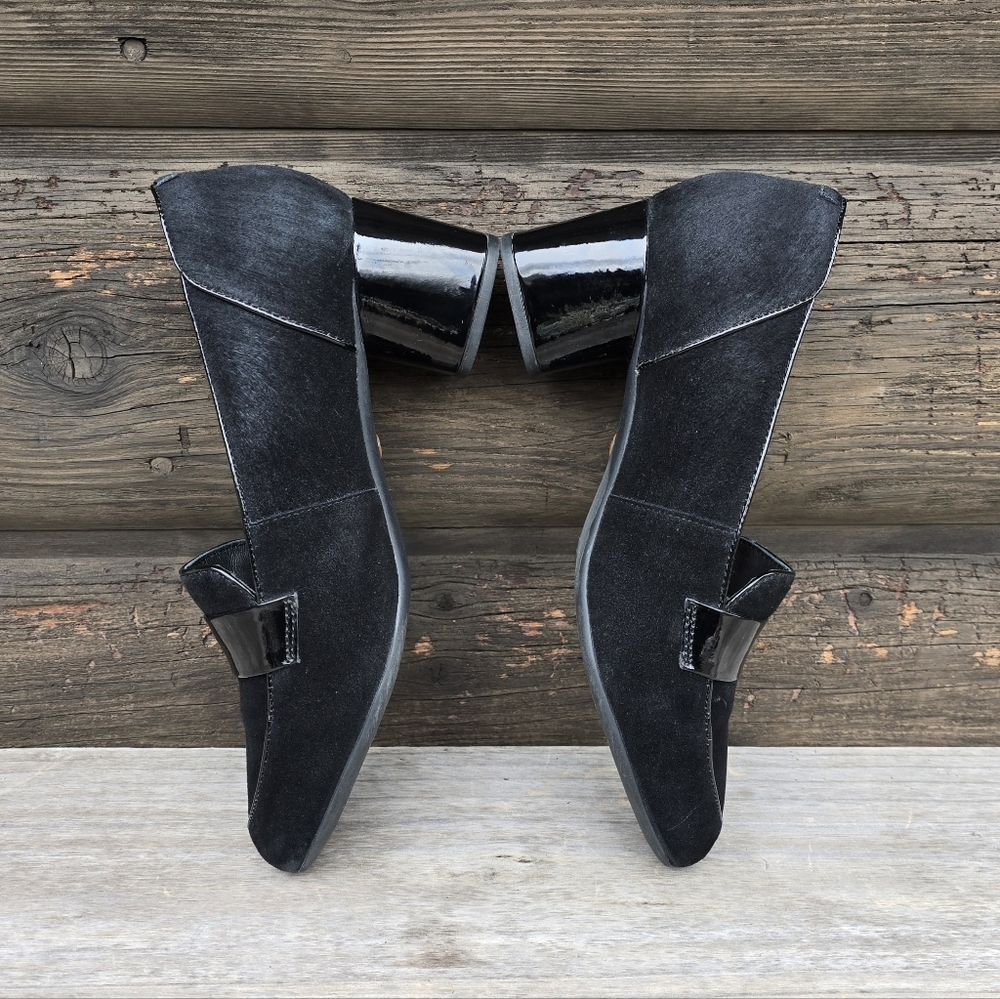 Clarks Un Cosmo Way Modern Preppy Minimalist Block Heel Comfort Loafer Pump 9M - Picture 12 of 15